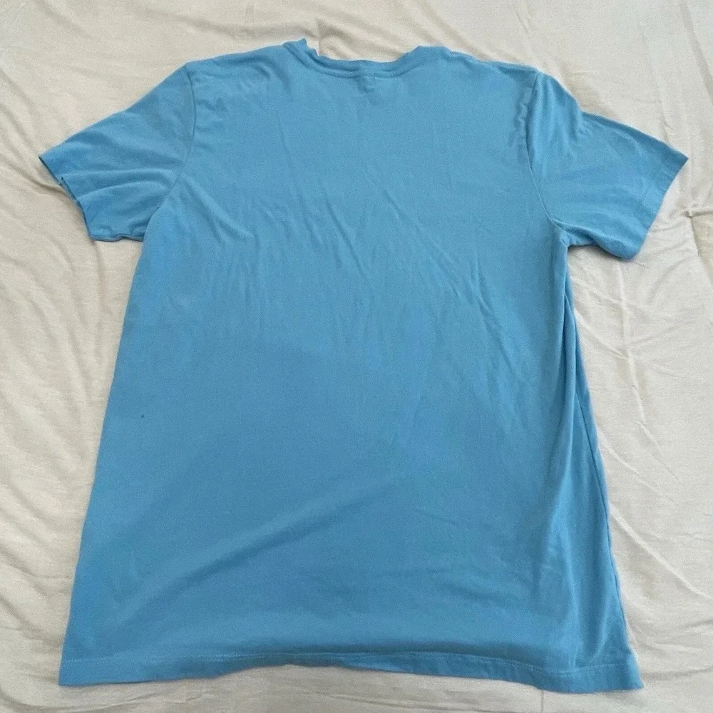 The North Face T-Shirt Mens M Logo Graphic Short Sleeve Cotton Blue Solid